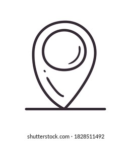 Gps mark line style icon design, Map travel navigation route road location technology search street and direction theme Vector illustration