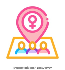 Gps Mark Location Icon Vector. Outline Gps Mark Location Sign. Isolated Contour Symbol Illustration