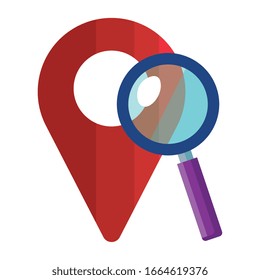 Gps mark and lupe design, Map travel navigation route road location technology search street and direction theme Vector illustration