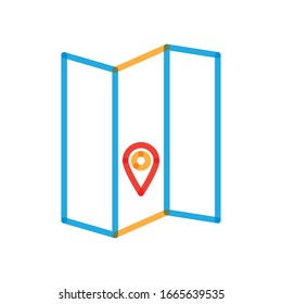Gps mark multiply line style icon design, Map travel navigation route road location technology search street and direction theme Vector illustration