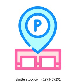 gps mark of parking location color icon vector. gps mark of parking location sign. isolated symbol illustration