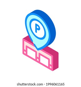 gps mark of parking location isometric icon vector. gps mark of parking location sign. isolated symbol illustration