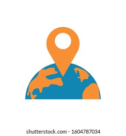 Gps mark and world design, Map travel navigation route road location technology search street and direction theme Vector illustration