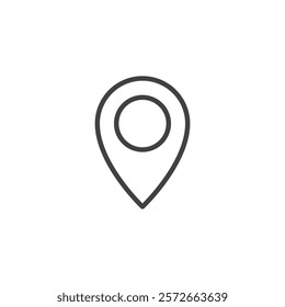 GPS Marker line icon. linear style sign for mobile concept and web design. Map pin outline vector icon. Location, destination, and pinpoint accuracy symbol, logo illustration. Vector graphics