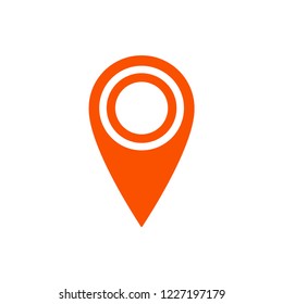 Gps marker, map pin orange icon