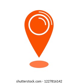 Gps marker, map pin orange icon