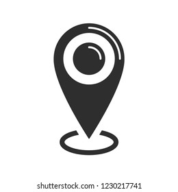 Gps marker, map pin orange icon