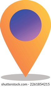 Gps marker, map pin orange icon. Location icon or logo isolated sign symbol