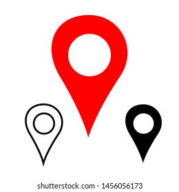 GPS marker symbol, Location map,  Mark Sign icon. navigation marker,Location pin. Set of Pin Location vector illustration