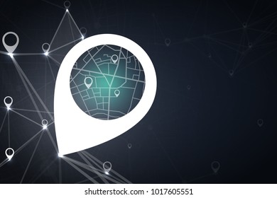 Gps.gps mockup pin magnify concept  technology abstract background.vector illustration
