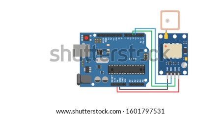 gps module arduino interfacing top view illustration