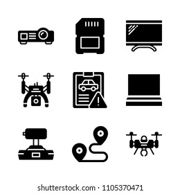 gps, monitor, isolated and design icons in Technology vector set. Graphics for web and design