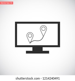 GPS monitor vector icon eps 10