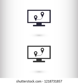GPS monitor vector icon eps 10