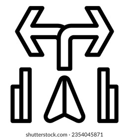 GPS movement navigator signals line icon, Navigation concept, Direction sign on white background, Movement marker and turn signals icon in style for and web. Vector graphics.