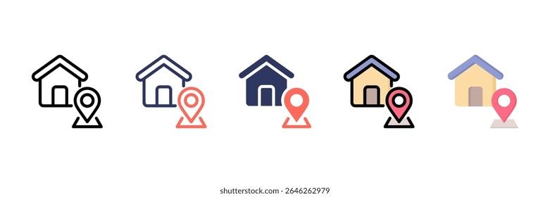 Conjunto de iconos de estilo múltiple Gps