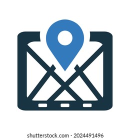Gps, navegar, icono del navegador. Ilustración vectorial.