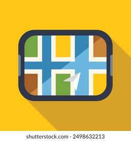 App de navegación GPS que muestra el mapa de la ciudad en la pantalla del teléfono inteligente