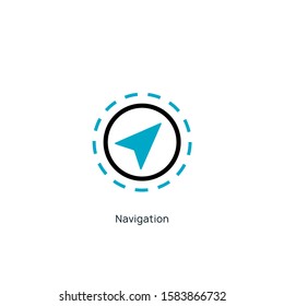 GPS navigation arrow icon. Vector gps location global icon.
