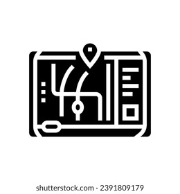 gps navigation autonomous delivery glyph icon vector. gps navigation autonomous delivery sign. isolated symbol illustration