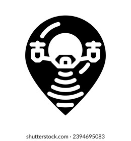 gps navegación vectores de icono de glifo de entrega autónomo. señal de entrega autónoma de navegación gps. ilustración de símbolo aislado