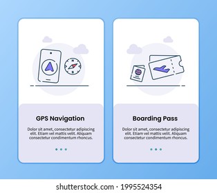 gps navigation boarding pass campaign for onboarding mobile apps application template banner