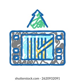 GPS Navigationsgerät doodle Symbol Skizze Vektor. gps-Navigationsgerät. einzelne Symbolgrafik