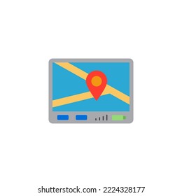 GPS Navigation device icon in color, isolated on white background 