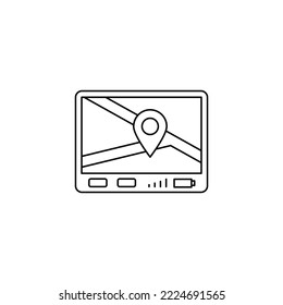 GPS Navigation device icon in line style icon, isolated on white background