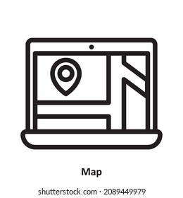GPS Navigation display screen. simple icon design, best used for banner, flayer, or web application. Editable stroke with EPS 10 file format