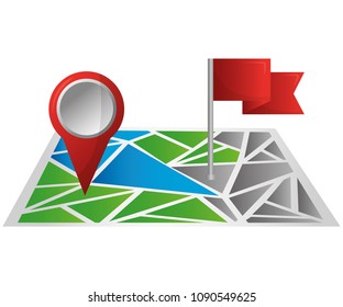 gps navigation flag pin map destination