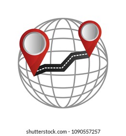 gps navigation global road destination pin map