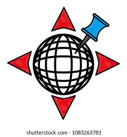 gps navigation global world directions arrows pin