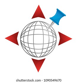 gps navigation global world directions arrows pin