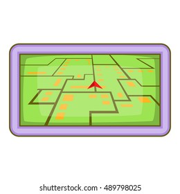 GPS navigation icon in cartoon style isolated on white background. Transportation symbol vector illustration