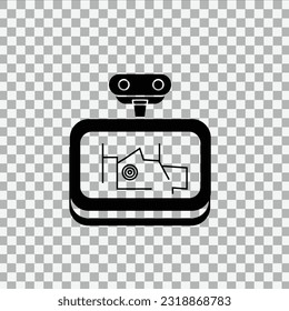 GPS Navigation Icon concept Design on Checkerboard Transparent Background.