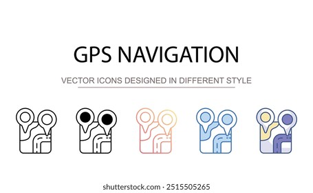 Design de ícone de navegação GPS com ilustração de stock de fundo branco