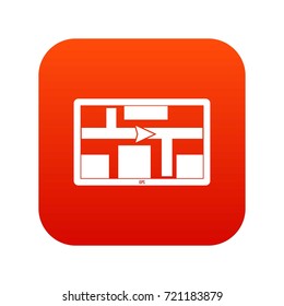 GPS navigation icon digital red for any design isolated on white vector illustration