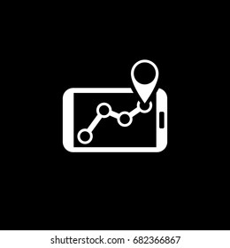 GPS Navigation Icon. Flat Design. Mobile Devices and Services Concept. Isolated Illustration.