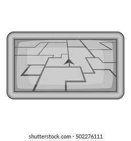 GPS navigation icon. Gray monochrome illustration of GPS navigation vector icon for web