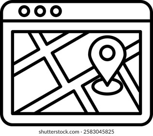 GPS Navigation icon line high quality