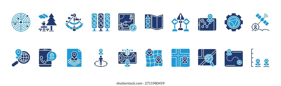 gps and navigation icon sheet glyph blue