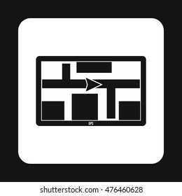 GPS navigation icon in simple style isolated on white background. Transportation symbol