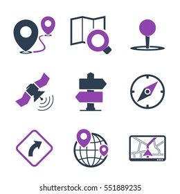 Iconos de GPS y navegación