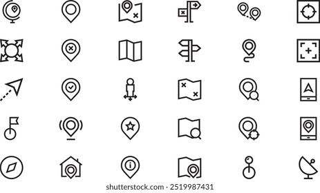 Gps navigation icons High-Quality Vector Icons Collection with Editable Stroke. Ideal for Professional and Creative Projects.