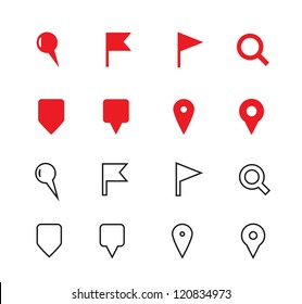 GPS and Navigation Icons on white background. Vector illustration.