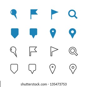 GPS and Navigation icons on white background. Vector illustration.