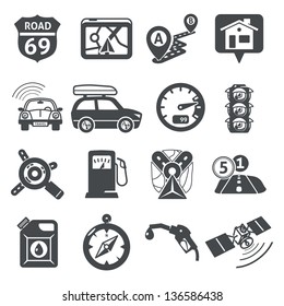 GPS and Navigation icons set 01. RAW series