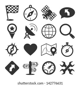 GPS and navigation icons set