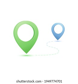 Ilustración de navegación GPS con clavijas de mapa. Puntero de destino. Ilustración del vector